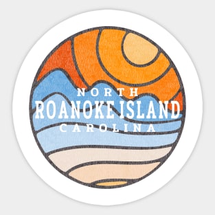 Roanoke Island, NC Summertime Vacationing Stained Glass Sunrise Sticker